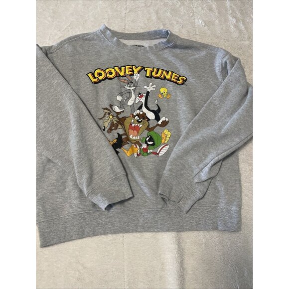 Looney Tunes Crewneck Classic Sweatshirt Size L Youth Gray - Picture 1 of 8